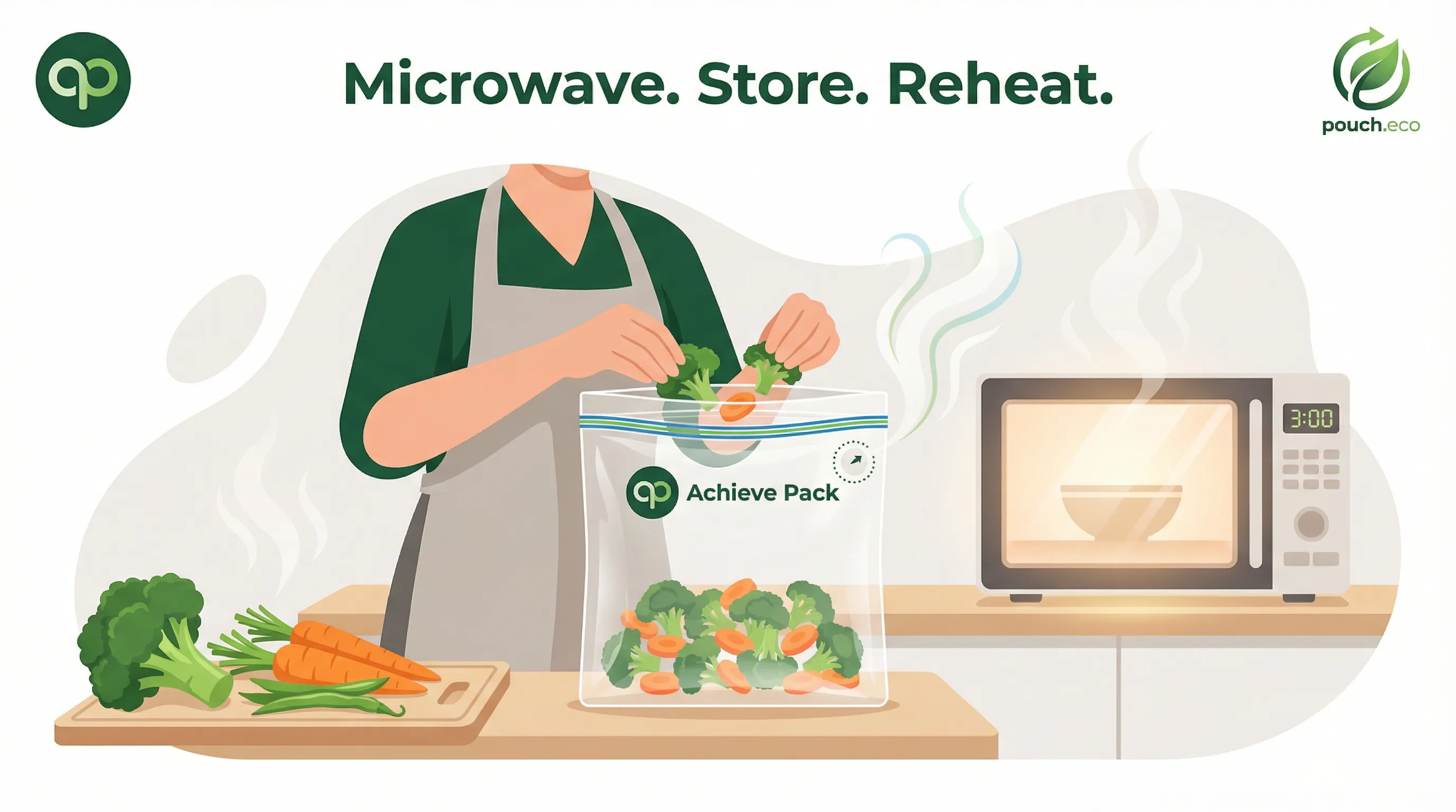 Achieve Pack Microwave Steam Bag with vegetables