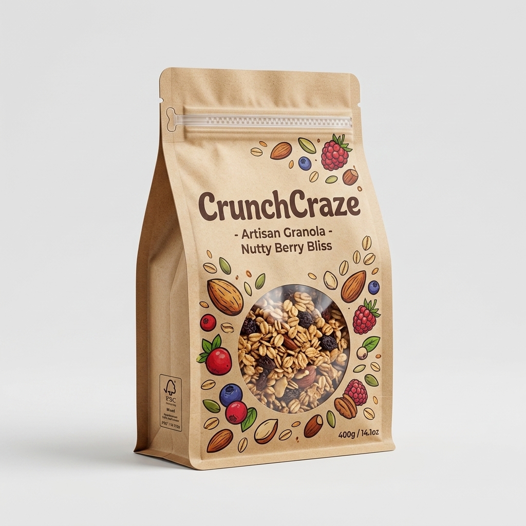 CrunchCraze Granola Flat Bottom Pouch