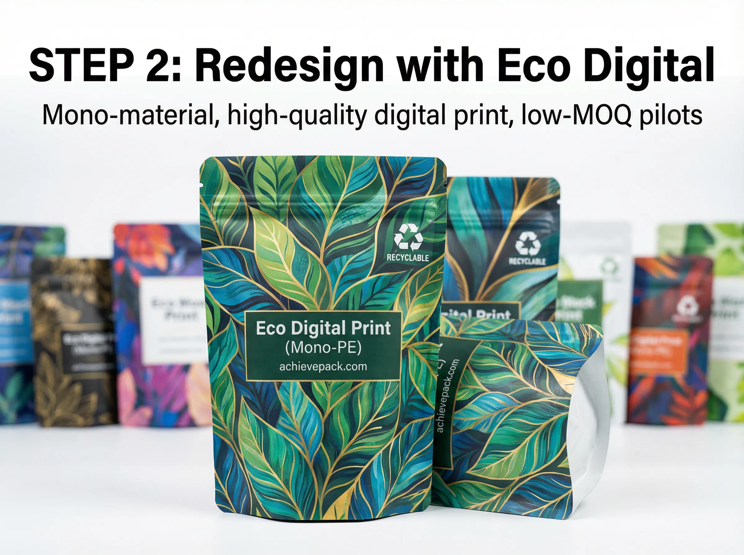 Step 2: Redesign priority SKUs as mono-PE pouches