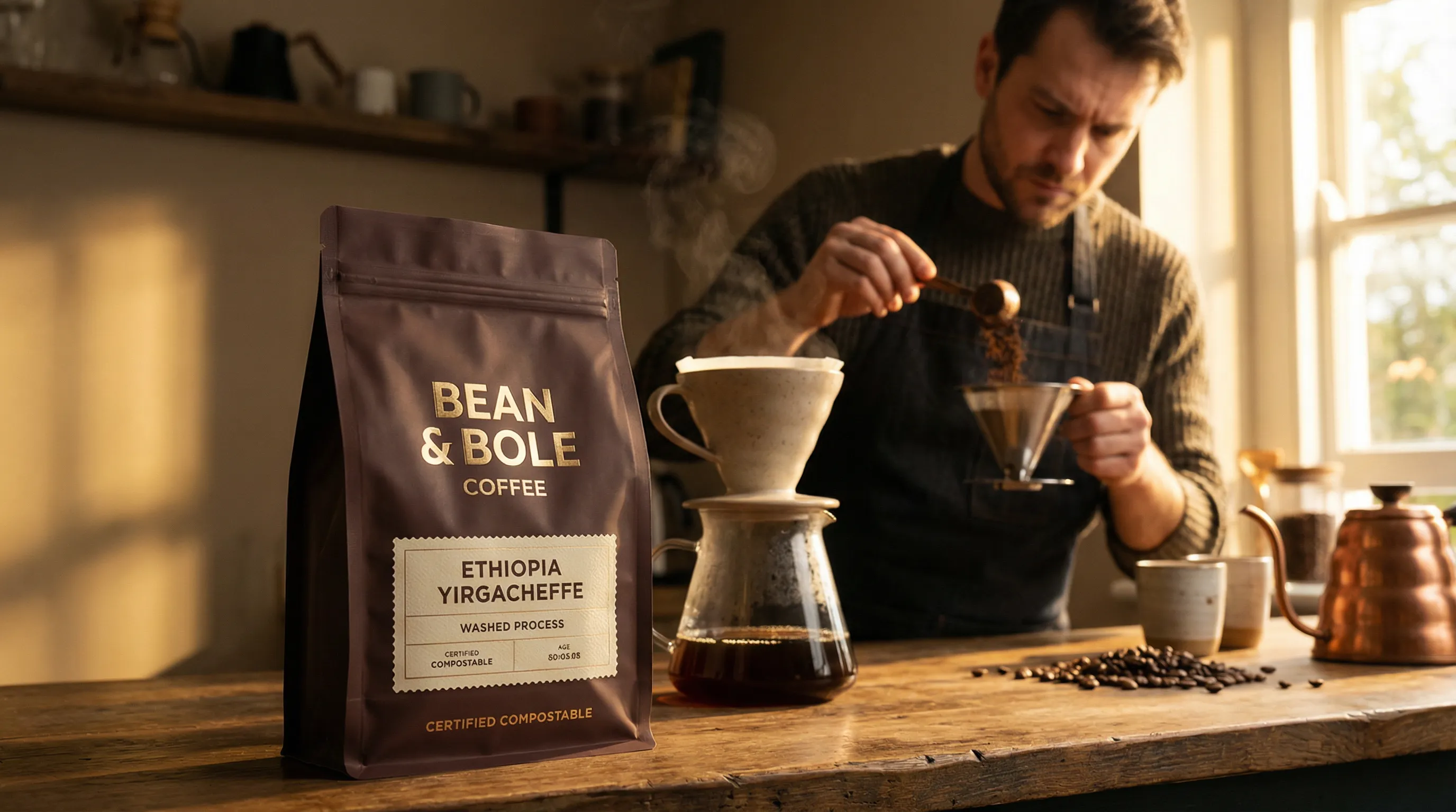 Small batch coffee roaster packaging