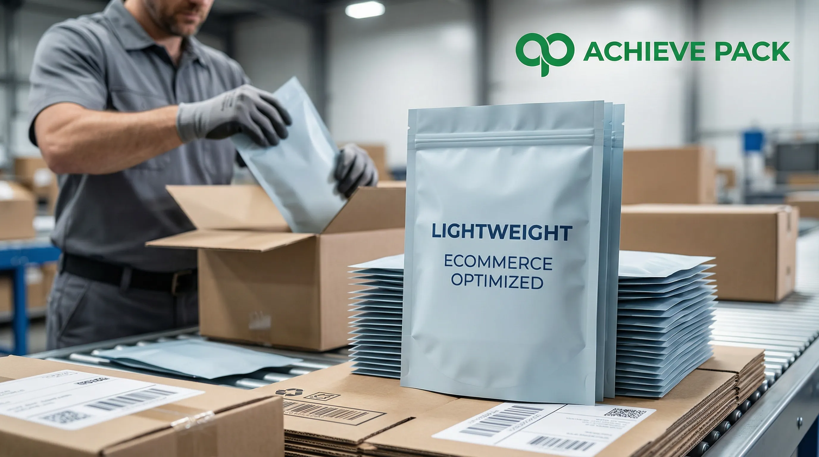 E-commerce brand lightweight pouch packaging