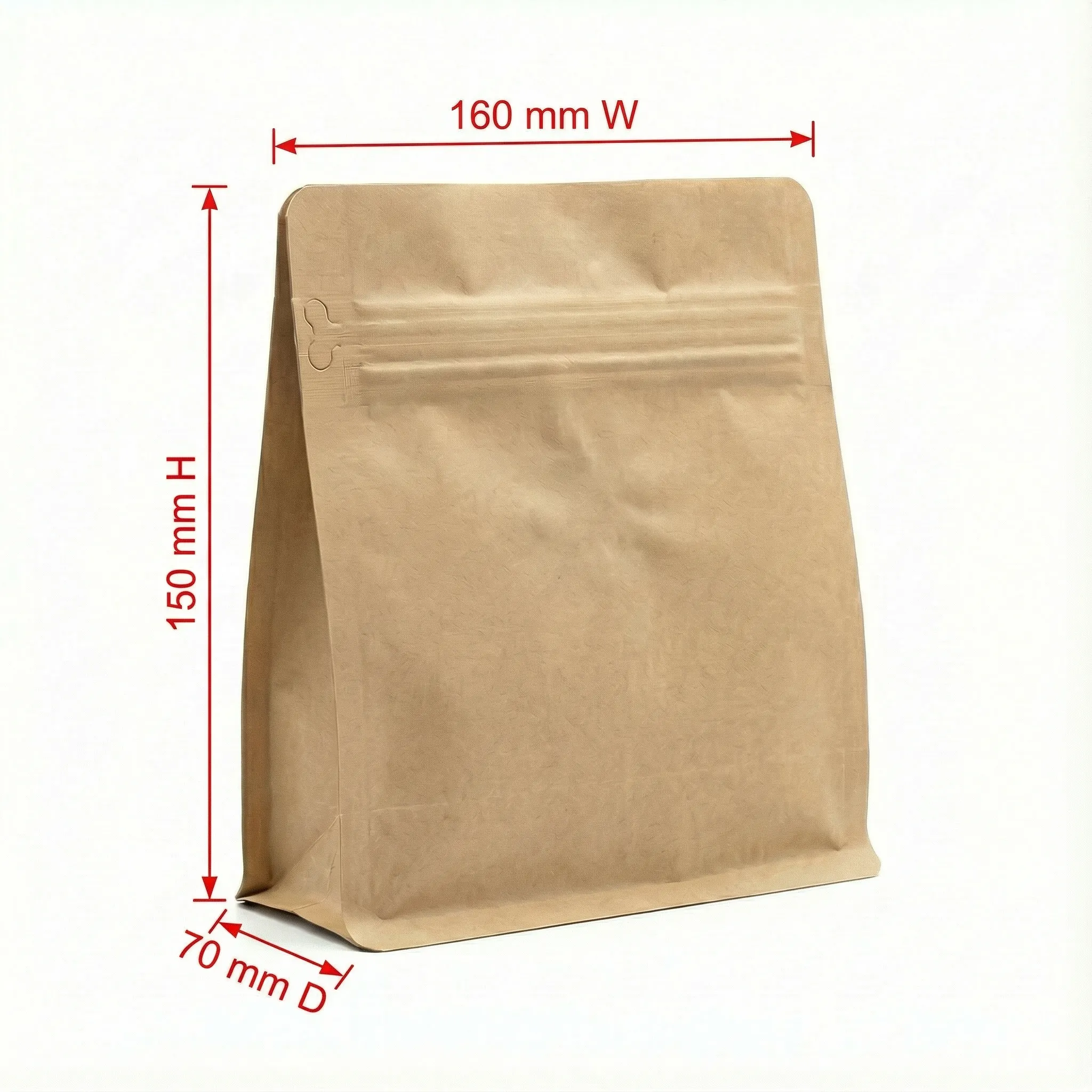 Compostable Flat Bottom Pouch – Natural Kraft