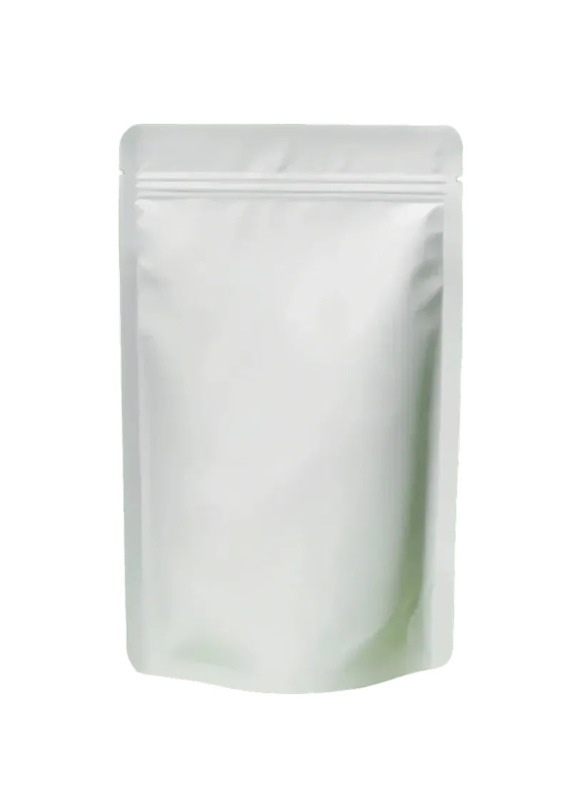 A blank unprinted stand-up pouch