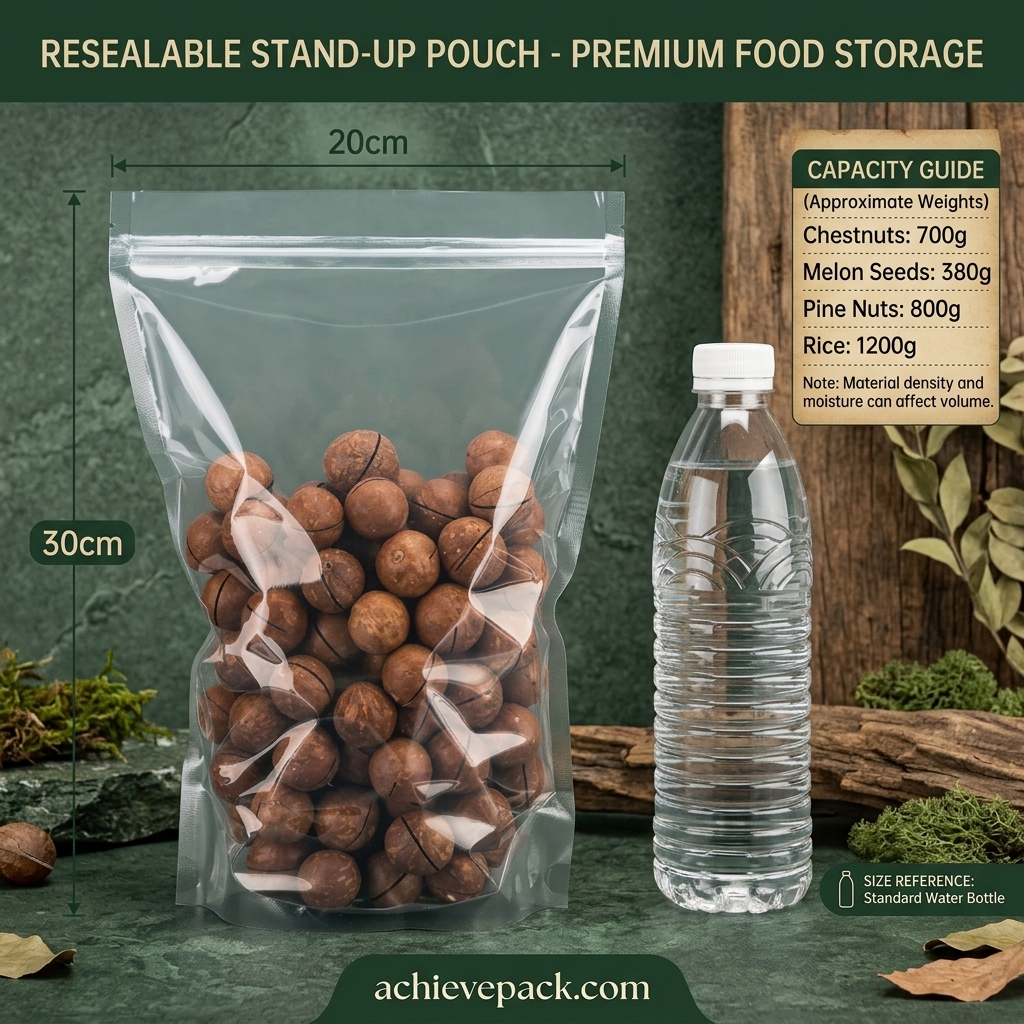 Matte and Clear Unprinted Stock Zipper Stand Up Pouch