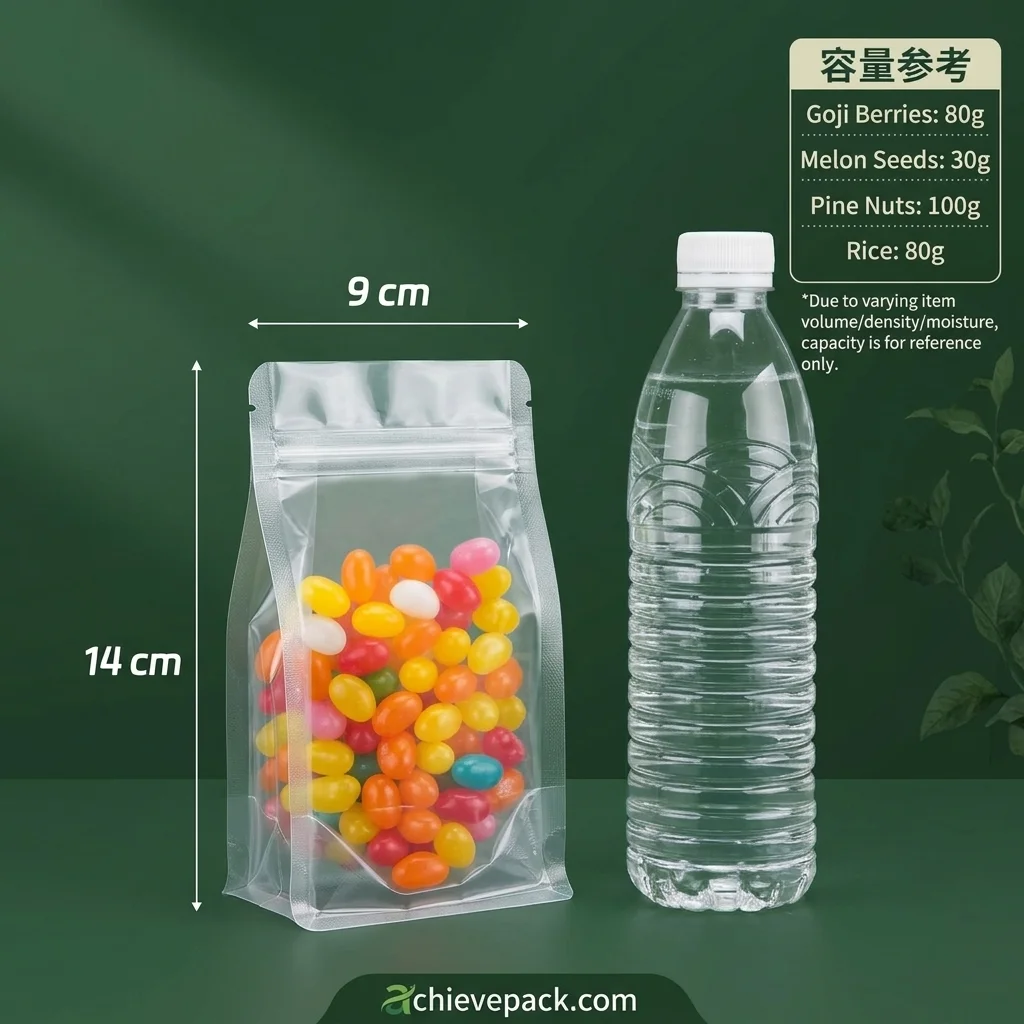 Matte and Clear Unprinted Stock Zipper Stand Up Pouch