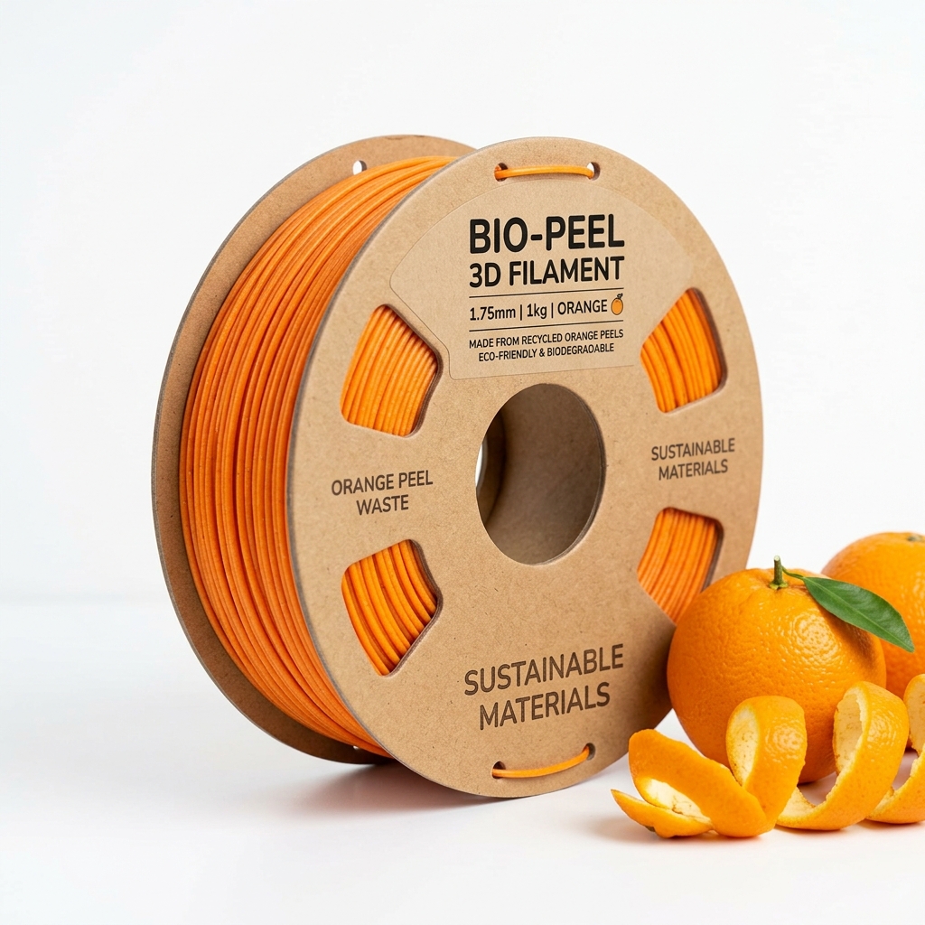 Home Compostable CitrusCycle™ Orange Peel Waste PHA 3D Printing Filament