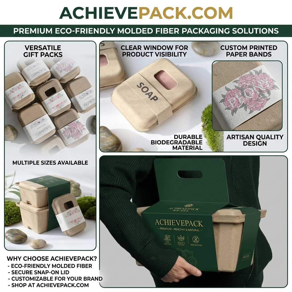 Compostable Sugarcane Pulp Packaging Box (Multi-Size Gift & Soap Box)