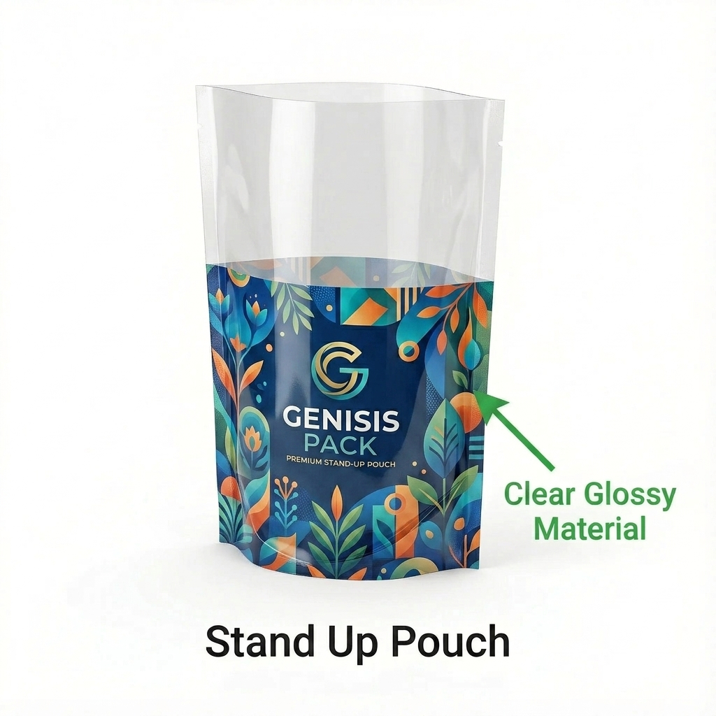Stand Up Pouch – Clear, No Zipper