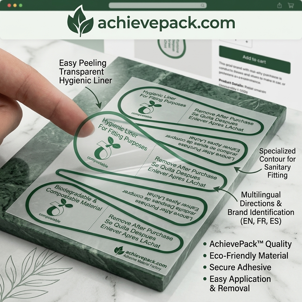 Custom Biodegradable Clear PLA Adhesive Sticker & Label