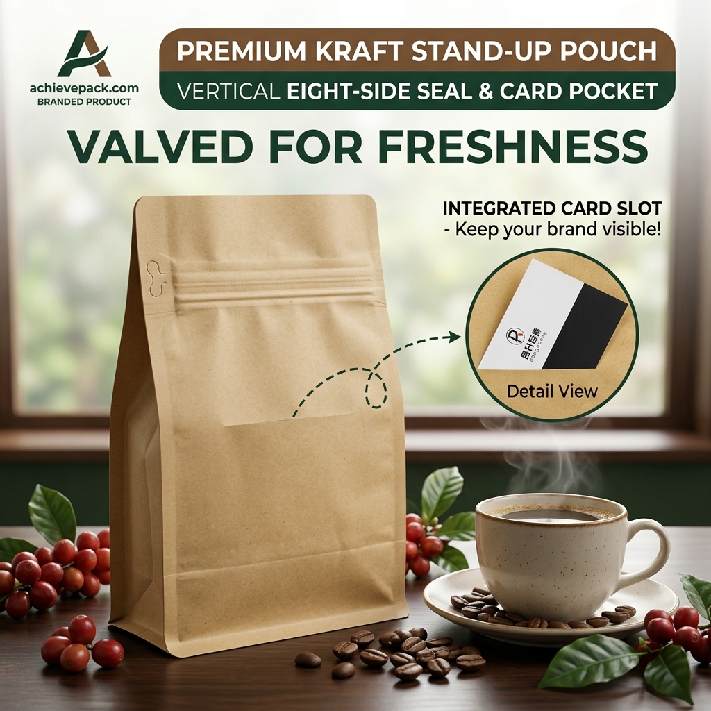 Flat Bottom Pouch with Card Insert
