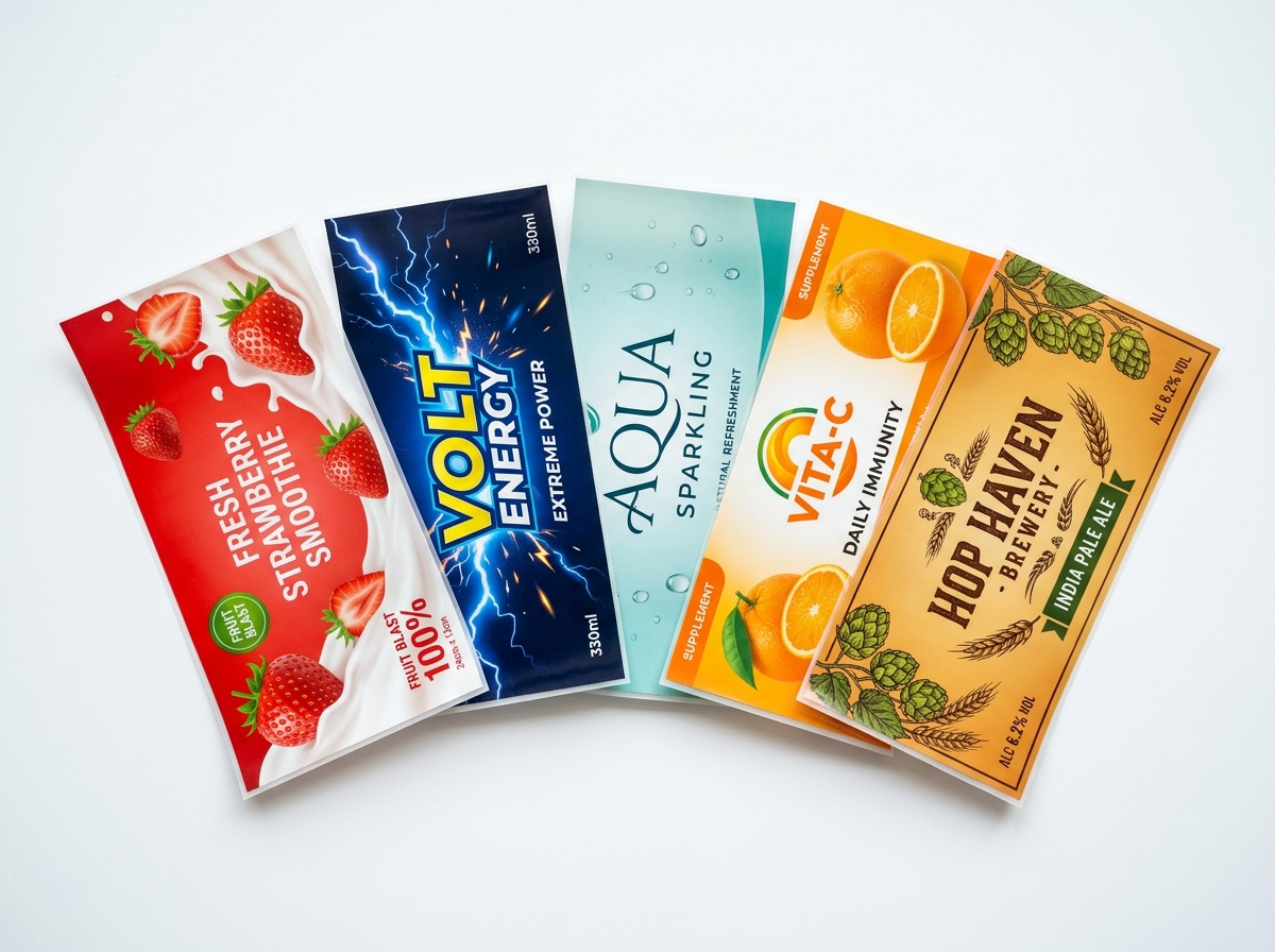 Multiple Flat Label Prototypes Flat Lay
