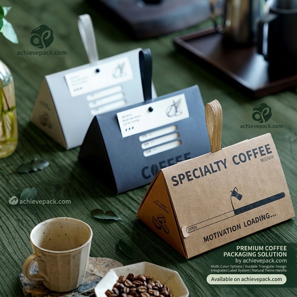 Triangle Coffee Box with Card Insertion