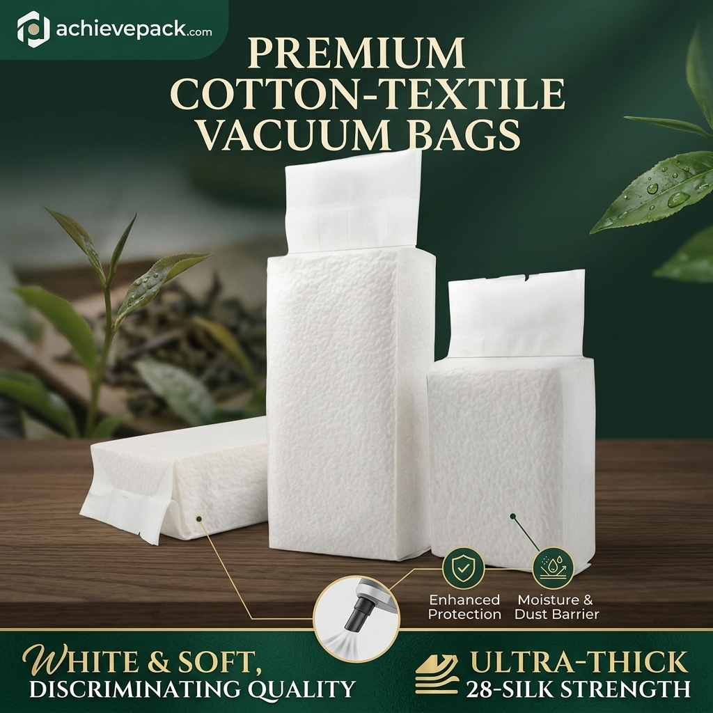 White Cotton Paper Vacuum Seal Bag (Conventional Stock)