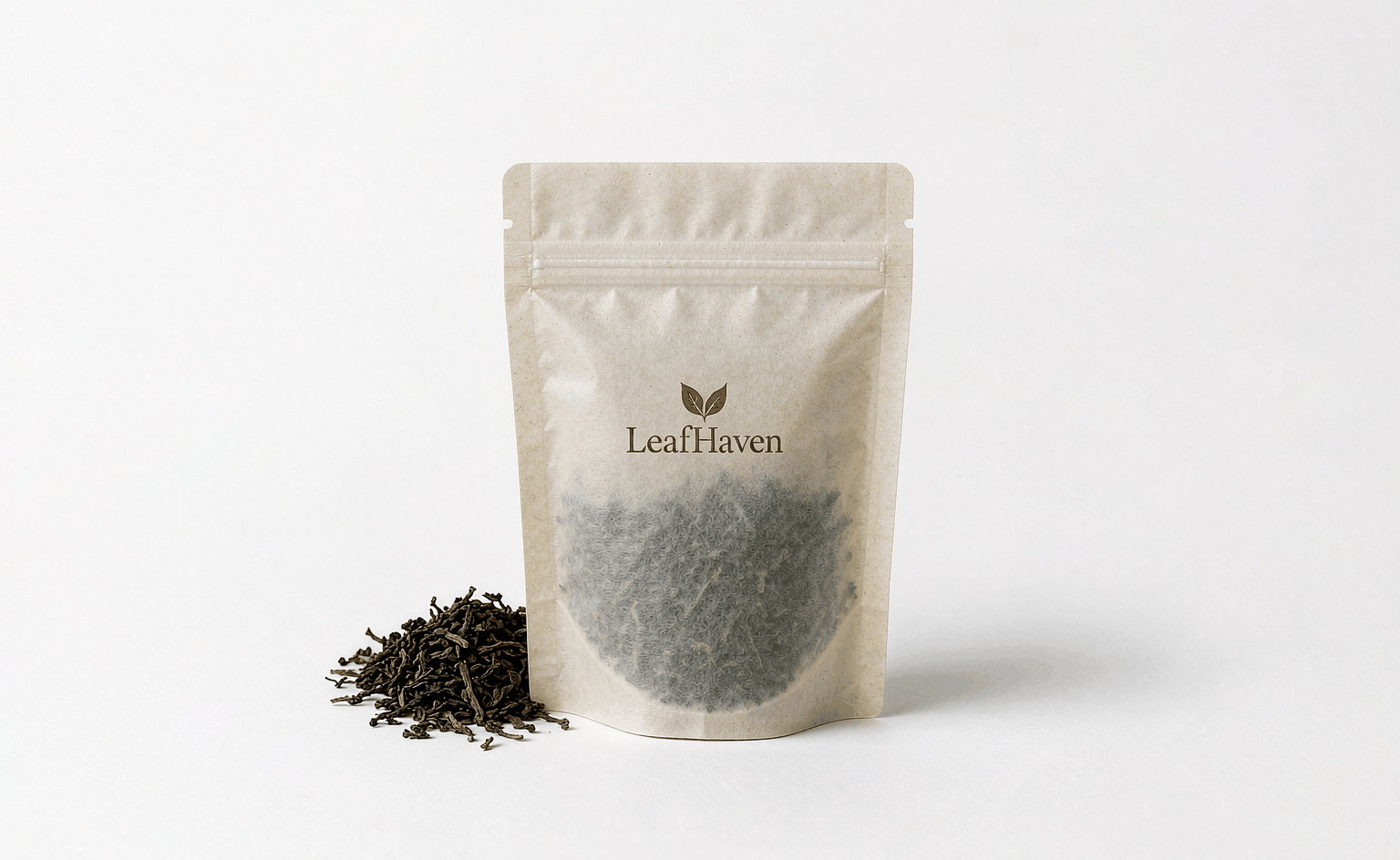 LeafHaven Compostable Cotton / Rice Paper Flat Bottom Tea Pouch